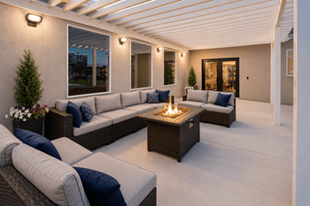 Park station swimming pool & outdoor lounge with firepit
